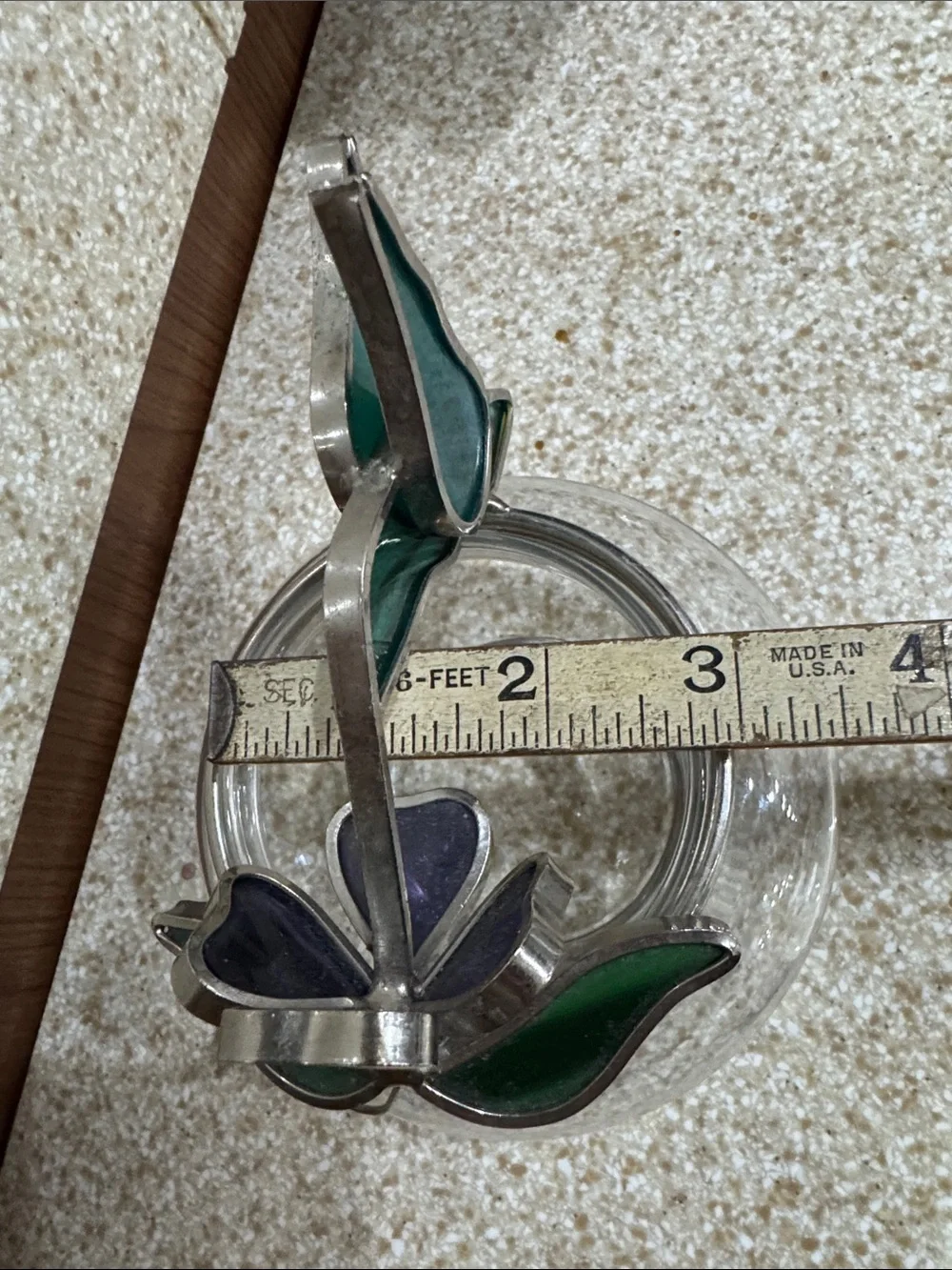 Stained Glass Hummingbird & Butterfly Glass Bowl - Green Accent